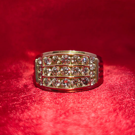 Diamond Round Cut Band Ring 2.04 ctw 14K Yellow Gold