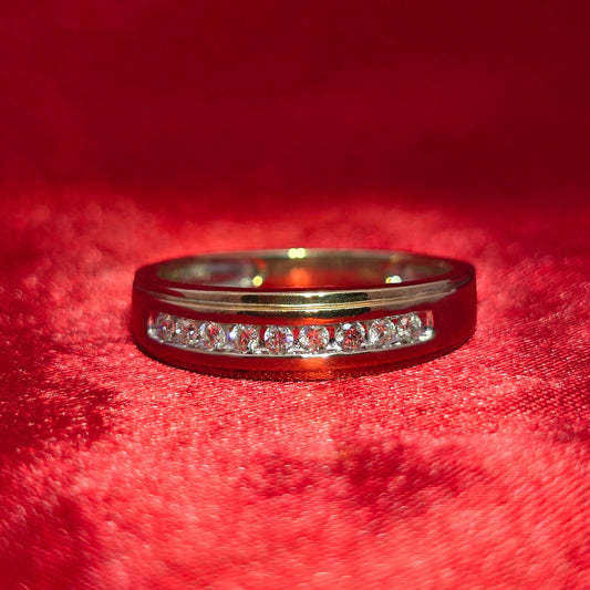 Wedding Band Ring 0.20 ctw Diamond 10K Yellow Gold