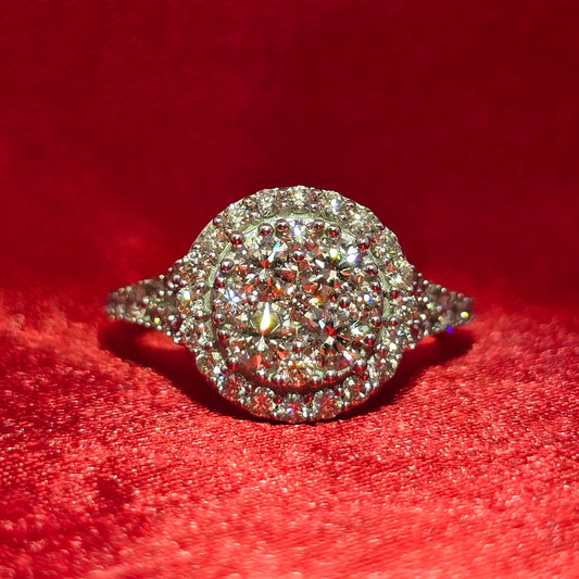 Engagement Ring 1.47 ctw Diamond 14K White Gold