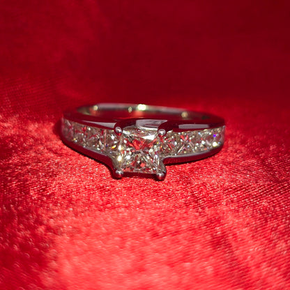 Engagement Ring 1.47 ctw Diamond 14K White Gold