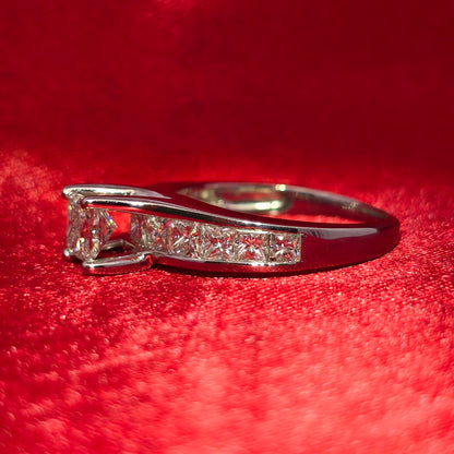 Engagement Ring 1.47 ctw Diamond 14K White Gold