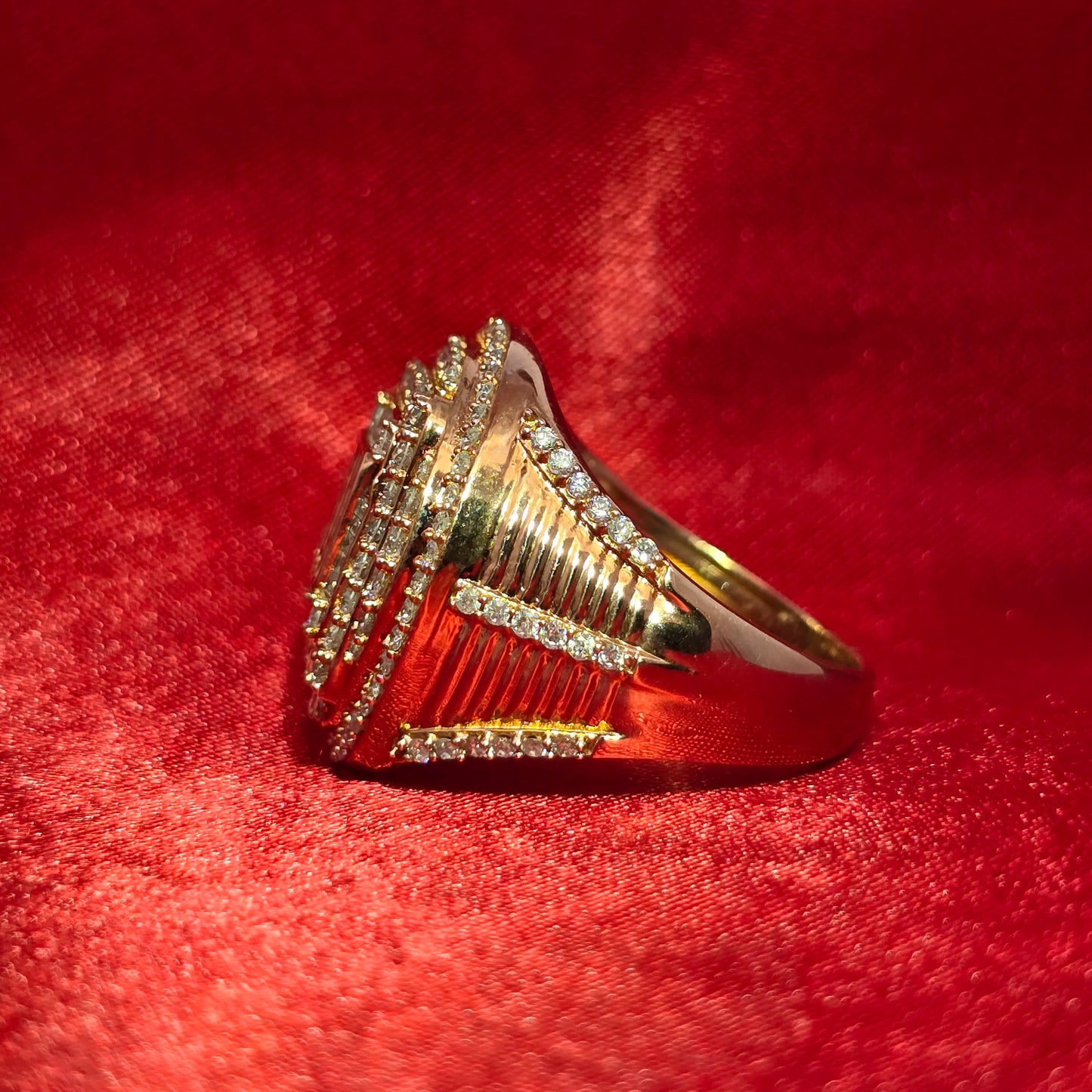 Iced Out Baguette Ring 2.75 ctw Diamond 14K Rose Gold