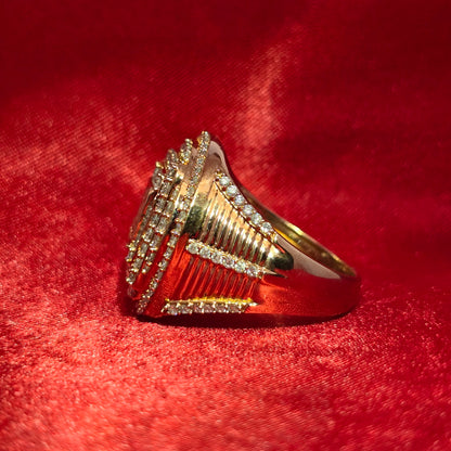 Iced Out Baguette Ring 2.75 ctw Diamond 14K Rose Gold