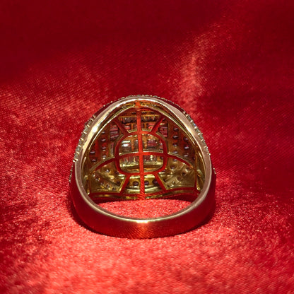 Iced Out Baguette Ring 2.75 ctw Diamond 14K Rose Gold