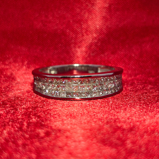 Square Cut Wedding Ring 1.50 ctw Diamond 10K White Gold