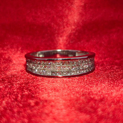 Square Cut Wedding Ring 1.50 ctw Diamond 10K White Gold