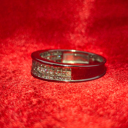 Square Cut Wedding Ring 1.50 ctw Diamond 10K White Gold