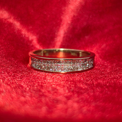 Square Cut Wedding Ring 1.50 ctw Diamond 10K White Gold