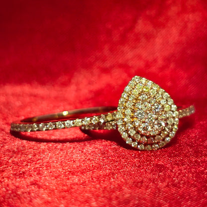Pear Engagement Ring Diamond 0.80 ctw 10K Yellow Gold