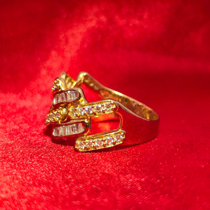 Baguette Ring Diamond 1.15 ctw 10K Yellow Gold
