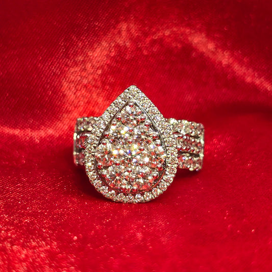 Engagement Ring Pear Diamond 2.79 ctw 14K White Gold