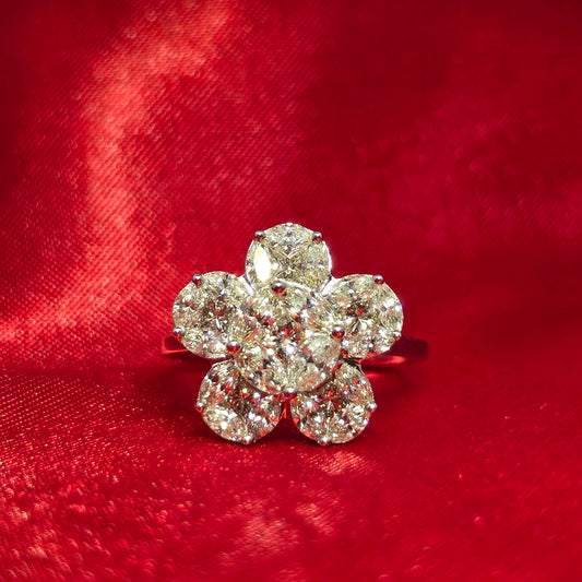 Brilliant Cut Ring Diamond 1.84 ctw 18K White Gold