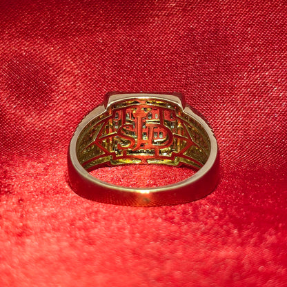 "N" Initial Ring Diamond 0.81 ctw 10K Yellow Gold