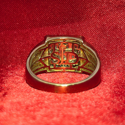 "L" Initial Ring Diamond 0.86 ctw 10K Yellow Gold