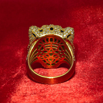 Lion Head Ring Diamond 5.01 ctw 10K Yellow Gold