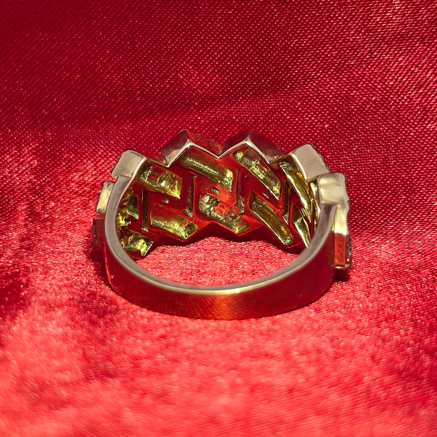 Cuban Link Ring Diamond 2.50 ctw 10K Yellow Gold