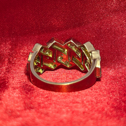 Cuban Link Ring Diamond 2.50 ctw 10K Yellow Gold
