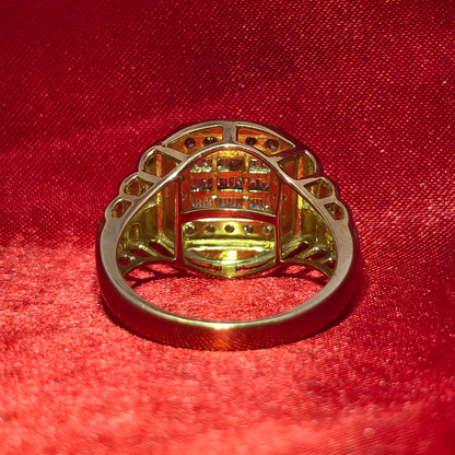 Round & Baguette Ring Diamond 1.00 ctw 10K Yellow Gold