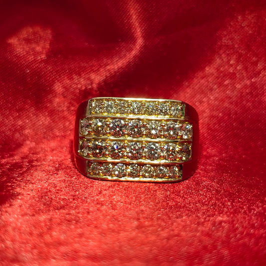 Round Cut Ring 2.50 ctw Diamond 10K Yellow Gold
