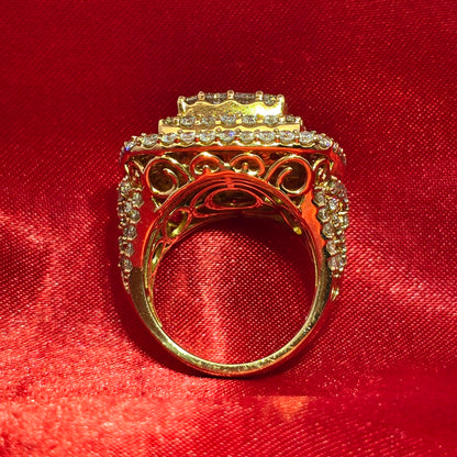 Round Cut Ring 5.10 ctw Diamond 14K Yellow Gold