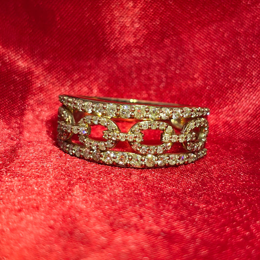Classic Multi Oval Fun Ring 0.99 ctw Diamond 10K Yellow Gold