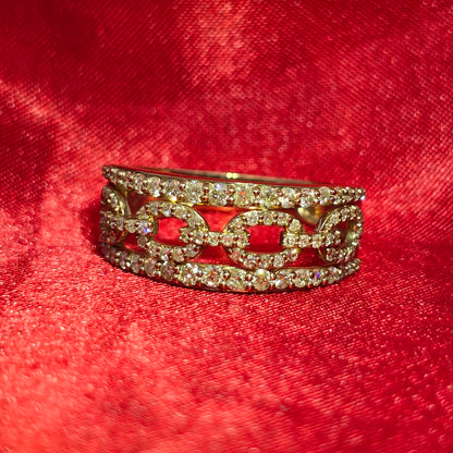 Classic Multi Oval Fun Ring 0.99 ctw Diamond 10K Yellow Gold