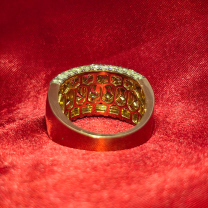 Cuban Link Ring 5.50 ctw Diamond 10K Yellow Gold
