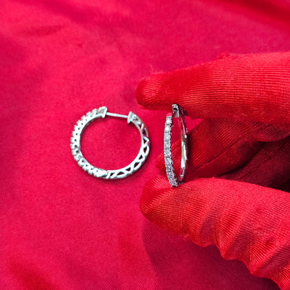 Diamond Special Hoop Earrings 0.50 ctw 14K White Gold