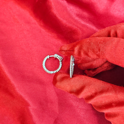 Diamond Hoop Earrings 0.50 ctw 10K White Gold