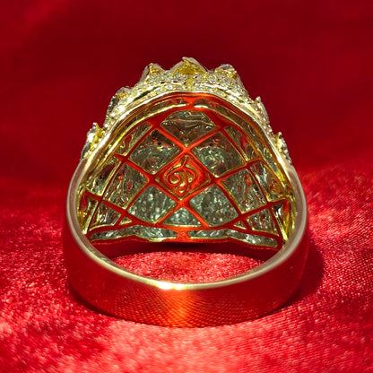 Diamond Jesus Signet Ring 1.05 ctw 10K Yellow Gold
