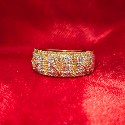 Two-Tone Diamond Ring 0.90 CTW in 10K Yellow & White Gold – Round Brilliant Cut