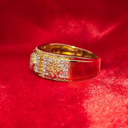 Two-Tone Diamond Ring 0.90 CTW in 10K Yellow & White Gold – Round Brilliant Cut
