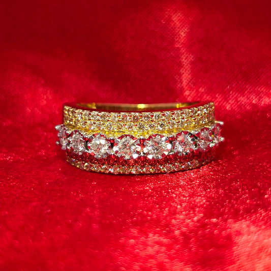 Diamond Wedding Band Ring 1.30 CTW in 10K Yellow Gold – Round Cut