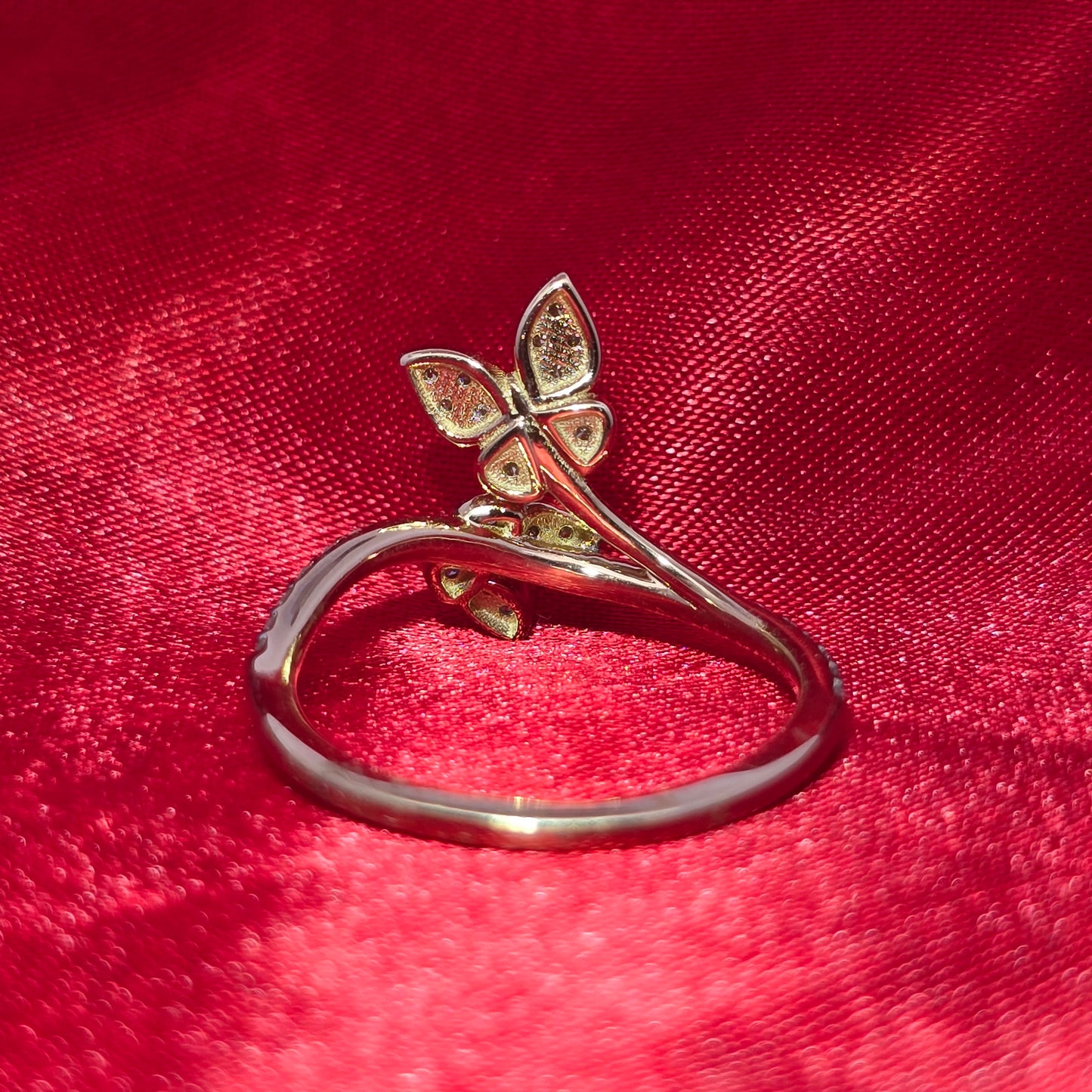 Diamond Double Butterfly Ring 0.28 CTW | 10K Yellow Gold Nature-Inspired Design