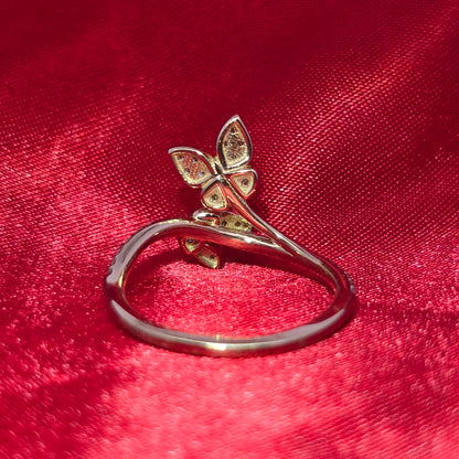Diamond Double Butterfly Ring 0.28 CTW | 10K Yellow Gold Nature-Inspired Design
