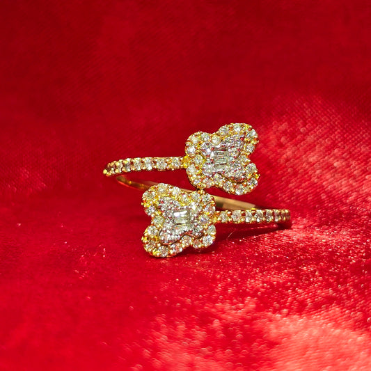 Diamond Clover Ring 0.35 ctw 10K Yellow Gold