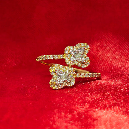 Diamond Clover Ring 0.35 ctw 10K Yellow Gold