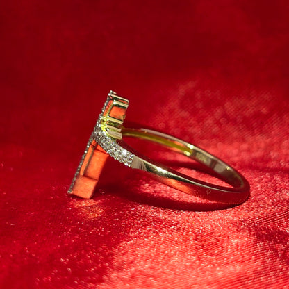 Diamond Cross Ring 0.16 ctw 10K Yellow Gold