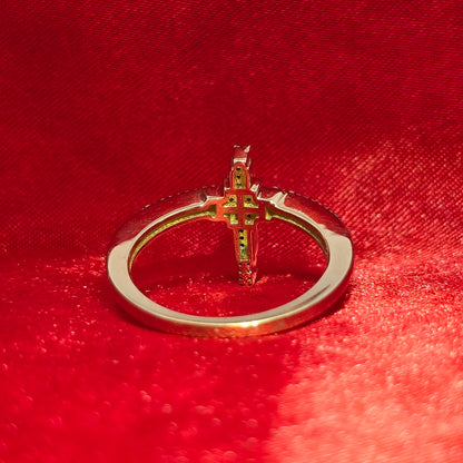 Diamond Cross Ring 0.16 ctw 10K Yellow Gold