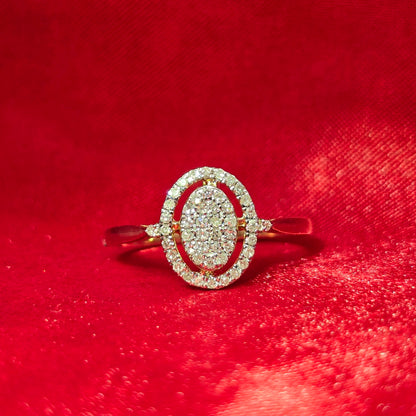 Diamond Oval Ring 0.23 ctw 10K Yellow Gold
