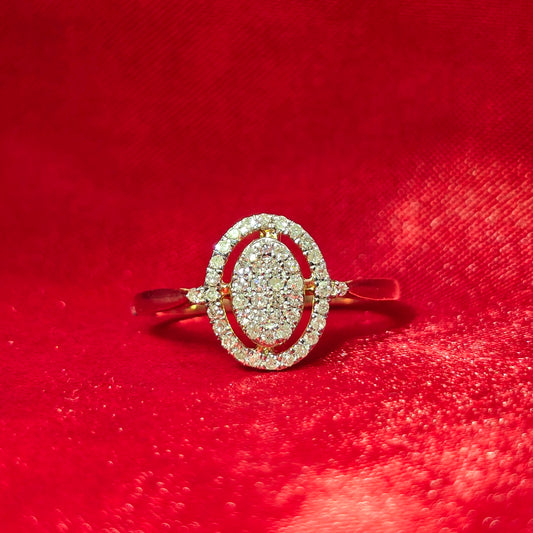Diamond Oval Ring 0.23 ctw 10K Yellow Gold