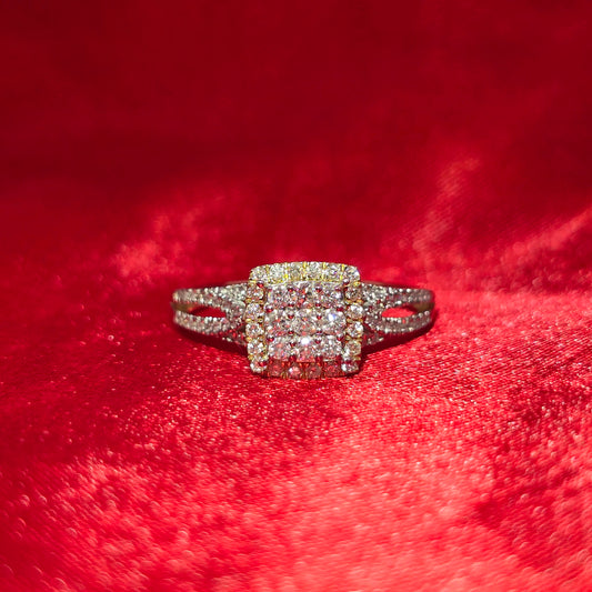 Diamond Square Ring 0.45 ctw 10K Yellow Gold
