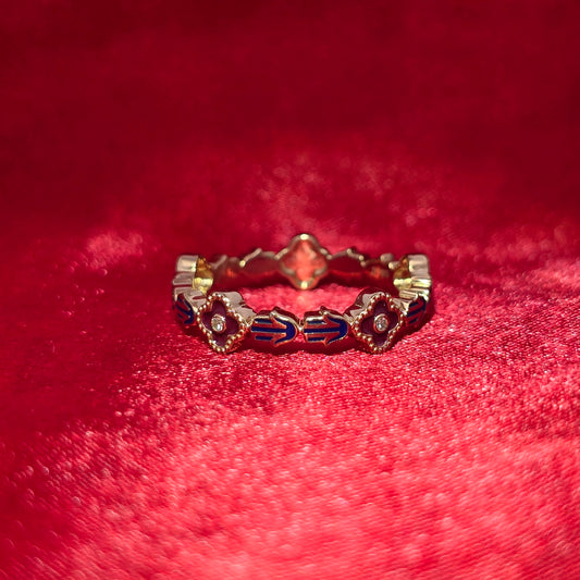 Diamond Evil Eye Band Ring 0.03 ctw 10K Yellow Gold