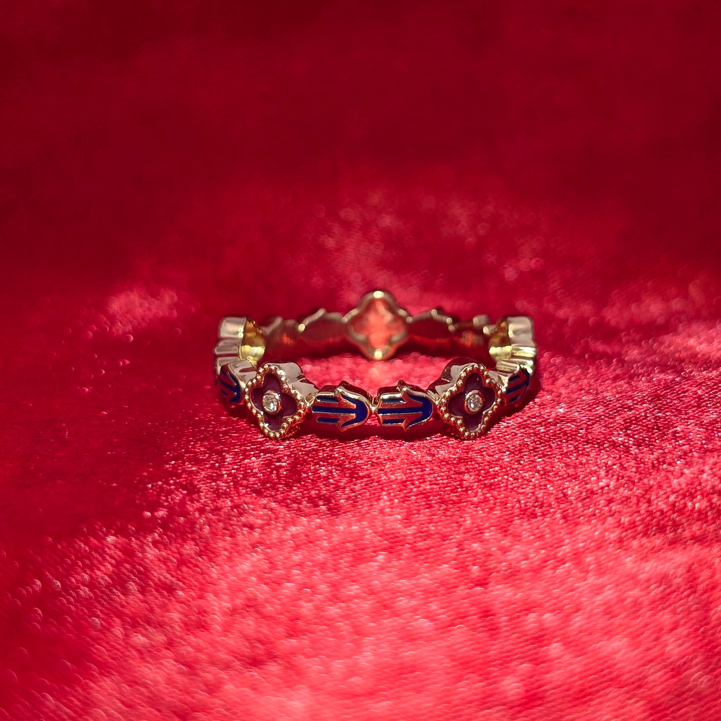 Diamond Evil Eye Band Ring 0.03 ctw 10K Yellow Gold