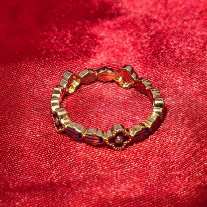 Diamond Evil Eye Band Ring 0.03 ctw 10K Yellow Gold