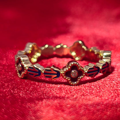 Diamond Evil Eye Band Ring 0.03 ctw 10K Yellow Gold