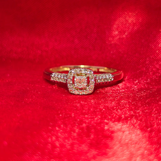 Diamond Square Ring 0.23 ctw 10K Yellow Gold