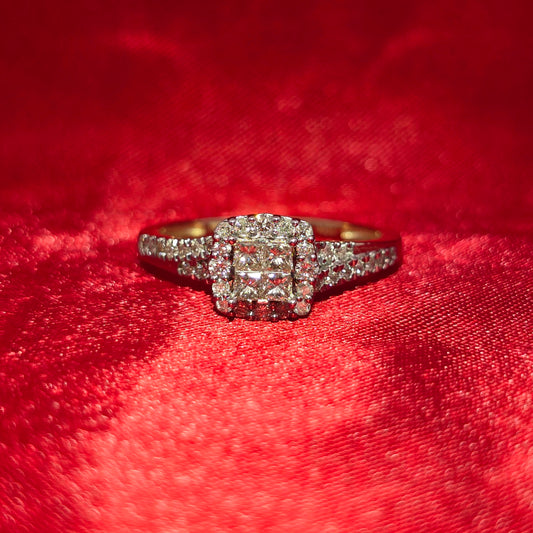 Diamond Square Ring 0.50 ctw 10K Yellow Gold