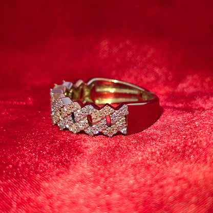 Diamond Cuban Link Ring 0.50 ctw 10K Yellow Gold