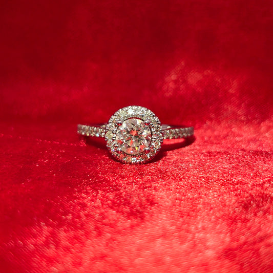 Diamond Round Cut Ring 1.06 ctw 14K White Gold